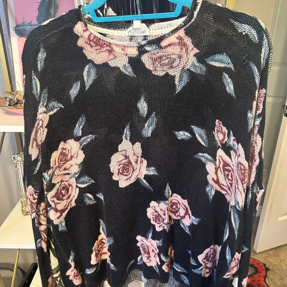 Black Floral Sweater by Wildfox